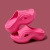 Pantuflas de tacón de suela gruesa para mujer para verano para uso exterior, para el hogar, moda interior en línea, rojas, caídas, sandalias de playa, transfronterizas