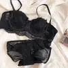 Conjunto de Ropa Interior de Encaje Sexy Estilo Francés Transfronterizo para Mujer Sujetador Antideslizante Espalda Bonita Sujetador Orejas de Conejo Sujetador Sujetador