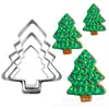 Variedade de 3 conjuntos de cortadores de biscoito em formato de Natal, moldes de biscoito de aço inoxidável, ferramentas de decoração de panificação transfronteiriças, lote