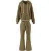 Conjunto de Sudadera con Capucha Estilo Preppy Casual Coreano para Mujer Otoño Nueva Moda Sensación de Alta Gama Pantalones Casuales Cortos Conjunto de Dos Piezas