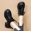 Mocasines Planos de Cuero Suave con Suela Gruesa 2025 Nuevo Otoño Versátiles Estilo Británico Planos para Aumentar Altura y Adelgazar Zapatos Exteriores de Cuero