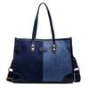 Grande Capacidade Denim Bag Feminino 2024 Nova moda Contraste de Cor Ombro Crossbody Bolsa Feminina Commuter Leisure Tote Bag