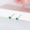 Joias de Prata Beixi Novo Coração 3mm S925 Prata Esterlina Mini Brincos Normcore Simples Feijão Joias de Orelha Multicor