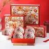 Set de Vajilla Tazón y Palillos de Buena Suerte y Prosperidad Set de Regalo de Tazón y Palillos Set de Tazón de Porcelana Azul y Blanco Caja de Regalo Regalo para Eventos Souvenir