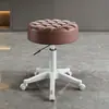 Taburete de Belleza con Ruedas, Silla Especial para Salón de Belleza, Taburete de Masaje Giratorio y Ajustable, Taburete Redondo para Salón de Peluquería, Taburete Grande de Trabajo