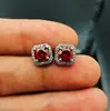 Transmisión en Vivo Más Vendido Zircón Brillante Cuadrado de Princesa Juego de Tres Piezas Anillo Pendientes Collar Juego de Joyería de Moissanita para Mujer