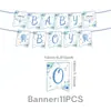 Amazon Azul Tema Batismo de Bebê Conjunto de Decoração de Aniversário Banner de Celebração de Festa Balões Toalha de Mesa Guardanapos de Papel
