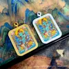 Tíbet Thangka Nepal Tara Verde Pintada a Mano Pura Núcleo de Tarjeta 3*4