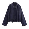 Comércio Exterior Atacado Outono Novo Estilo Europeu e Americano Manga Morcego Jaqueta Jeans + Calça Jeans Wide Leg Conjunto