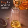 Rociador de Aceite de Oliva de Vidrio de 470ml para Cocinar con Pegatinas, Botella Pulverizadora Premium de Grado Alimenticio con Control de Porciones para Ensalada, Freír, BBQ