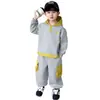 Conjunto Casual de Primavera para Meninos Moletom Estiloso Infantil Conjunto de Duas Peças 2026 Novo Modelo Roupas da Moda de Primavera para Meninos Pequenos