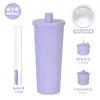 Nova Caneca Térmica de Cerâmica com Revestimento, 830ml de Grande Capacidade, Caneca com Tampa de Abertura Rápida e Canudo, Copo para Beber Água com Bolhas