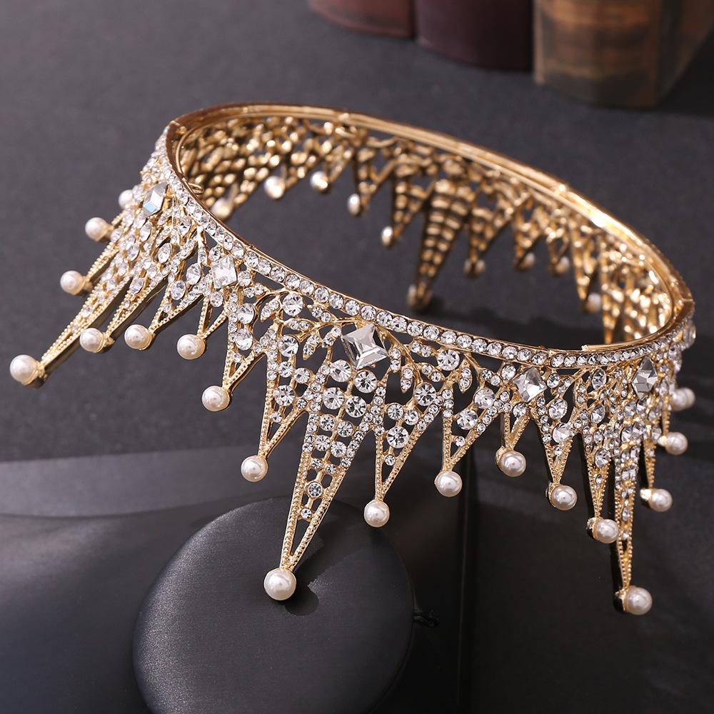 新娘圆形珍珠皇冠