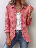 Abrigo retro de estilo europeo y americano de doble botonadura con cuello de volantes, mangas largas y diseño estampado, adecuado para uso casual.