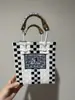 Estilo Novo de Verão Tailândia Chiang Mai Celebridade da Internet Elefante Mesmo Estilo Cesta Tecida Colorida Bolsa de Mão Feminina Casual Xadrez