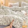 Juego de Cama de Cuatro Piezas para Verano Sábana de Doble Capa de Gasa Funda Nórdica Juego de Cama de Tres Piezas para Dormitorio Nuevo Modelo 2025
