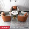 Sofá con Asientos de Cuero Artístico Club Escandinavo, Sofá de Recepción de Salón de Belleza para Descanso, Combinación de Mesa y Sillas para Recepción Comercial y Negociación