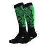 Calcetines de compresión largos deportivos europeos y americanos con contraste de rayas, transpirables, agradables para la piel, con ajuste elástico, para correr y andar en bicicleta.