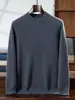 Outono e Inverno Novo Tricô de Caxemira Camada Base Solta Negócios Deslocamento Casual Suéter Manga Longa Quente Masculino Espessado