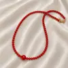 Collar de Perlas Redondas de Cristal Blanco Roto Moda para Mujer Lujo Ligero Nicho Apilado Uso Versátil Cadena de Lana