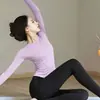 Conjunto de Yoga para Mujer Manga Larga Cintura Alta Pantalones de Yoga Adelgazantes Secado Rápido Transpirable Ropa de Fitness Ropa Deportiva para Mujer Mujer