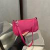 Bolso de Axila Texturizado de Alta Calidad, Bolso Tipo Baguette Francés, Bolso de Hombro Único de Moda Europea y Americana de Nicho, Bolso de Mano Brillante, Bolso Pequeño