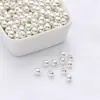 Cuentas Redondas Lisas de Color Conservante Chapadas en Oro de 14K Cuentas Espaciadoras Doradas Accesorios para Pulseras Collares Hechos a Mano para DIY Venta al por Mayor