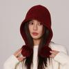 100% Lana de Oveja Australiana Colgante Bola de Pelo Linda Cara Dulce Forma de Sombrero Invierno para Niños Protección Fría del Cuello Gama Alta