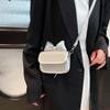 2026 Bolso Mini Cuadrado Nuevo Estilo Lazo, Bolso Cruzado para Niña Lindo, Bolso Sencillo y de Moda para Labial, Bolso para Teléfono Móvil