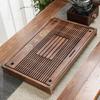 Bandeja de Té de Madera Maciza con Cajón, Mesa de Té Rectangular de Madera, Almacenamiento de Té, Estilo Vintage de Lujo Ligero