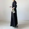 Vestido japonês outono 2023 novo gola redonda com fivela manga longa