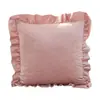 Almofada de babados com enchimento, bestseller transfronteiriço, almofada de sofá de veludo, almofada decorativa de cabeceira para sala de estar, removível e lavável