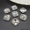 Brilhante 14mm Grande Quadrado Vidro Cravação de Garras Borda de Strass Costura à Mão Strass diy Roupas Embelezamento Sapatos Chapéus Bolsas Acessórios Materiais