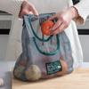 Japonês frutas e legumes pendurado saco cozinha multi-funcional de duas camadas frutas e legumes armazenamento pendurado saco portátil de malha oca saco de armazenamento saco