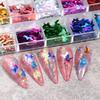 Suministro transfronterizo joyería para arte de uñas mariposa 12 colores 5 mm láser degradado color mágico escama joyería mariposa ins