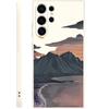 Funda de Teléfono Europea de Gran Venta con un Toque de Alta Gama, Paisaje de Atardecer Montañoso y Marino Estilo Ins, Adecuada para Samsung S25U Funda Suave