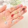 Verano Colorido Macarrón Color Aleación Pintura para Hornear Pequeño Lazo Colgante Pendientes Pulsera Llavero Accesorios