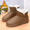 Botas de nieve nuevas 2024 para mujer, forradas de polar, cálidas, suela gruesa, botines cortos, para hombre, noreste, talla extra, zapatos de algodón para nieve, antideslizantes, impermeables