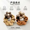 Scrunchie Xadrez Floral da Moda Doce Prendedor de Rabo de Cavalo Coque Infantil Acessório de Cabelo Fofo Versátil