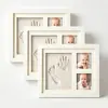 Coleção de pegadas de patas de animais de estimação transfronteiriços Moldura comemorativa para fotos Almofada de tinta para impressão de mãos e pés DIY Moldura oca para fotos como lembrança