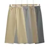 XZ2652-26 Outono Estilo Coreano Solto Liso Simples Básico Cintura Alta Perna Reta Casual Calças Longas Femininas