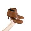 Primavera 2023 nueva moda combinable de alta gama punta redonda cremallera lateral personalidad chanclas tacón alto sandalias romanas