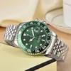 2025 Laojia Gmt Reloj de Cuarzo para Hombre Anillo de Cerámica Moda Masculina Tendencia Correa de Acero Luminoso Water Ghost Reloj Impermeable