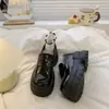 Zapatos Pequeños de Cuero Estilo Británico para Mujer, Nuevos Zapatos de Primavera, Otoño e Invierno 2025 para Mujer, Mocasines Negros de Suela Gruesa sin Cordones JK