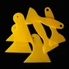 Herramienta Rascador Amarillo Pequeño para Aplicación de Película para Coche, Rascador Triangular, Rascador Pequeño de Plástico, Específicamente para Prevenir que los Bordes de las Calcomanías se Enrollen