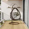 Silla Cesta Colgante Columpio de Interior Silla Colgante de Balcón Hamaca de Ocio Columpio Doble Cesta Colgante de Patio Silla de Ratán