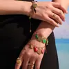 Pulseira Ins Cubo de Açúcar Esmalte de Aço Inoxidável Zircônia Peixe Pequeno Colorido Moda Versátil Joia Banhada a Ouro Real 18K