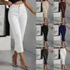 Calça Cropped Versátil Casual de Negócios Slim-Fit de Cintura Alta Nova 2026 Transfronteiriça Europeia e Americana