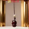 Yiming Xianyuan Cadena para Teléfono Móvil Colgante Elefante Sándalo Llavero de Coche Colgante Tallado Regalo Lindo para Hombres y Mujeres