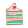 Encantos de Bolsa para Colgantes de Pulsera y Collar, Accesorios de Esmalte, Serie de Comida de Croissant y Papas Fritas Estilo Coreano